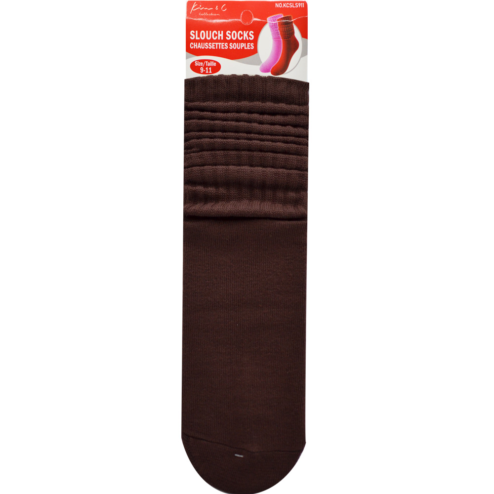 Slouch Socks 9-11 Brown (6pair/Pack)